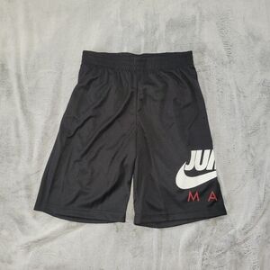 Nike Boys Large 12-13yo Jumpman Logo Black Athletic Gym Sports Loose Fit Shorts